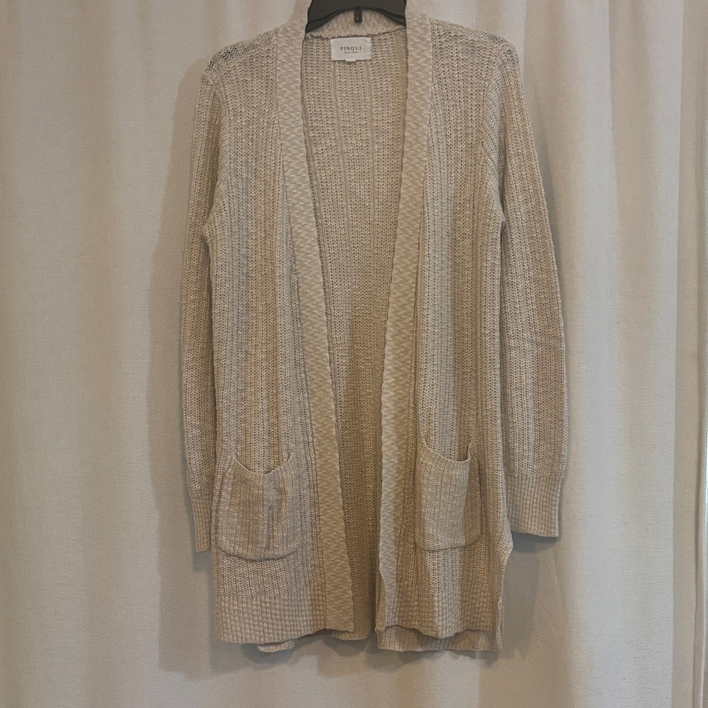 Elegant Beige Knit Cardigan